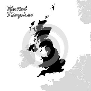 United Kingdom Political Sihouette Map