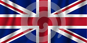 United Kingdom realistic waving flag vector illustration. National country background symbol. Independence day