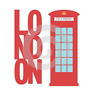 United Kingdom Telephone Box London public call vector word concept