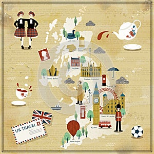 United Kingdom travel map