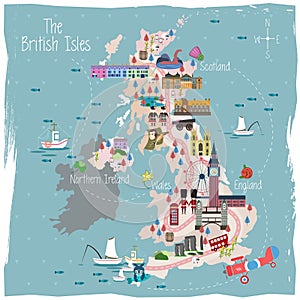 United Kingdom travel map photo