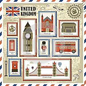 United Kingdom travel stamp collection