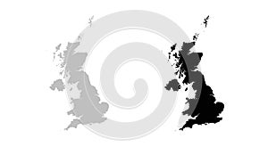 United Kingdom UK Regions Map.