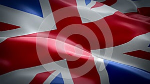 United Kingdom waving flag. National 3d UK British flag waving. Sign of UK Union Jack seamless loop animation. Great Britain Engla