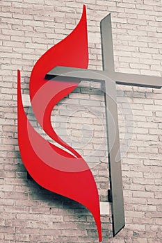 United Methodist Cross and Flame Symbol photo