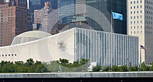 The United Nations General Assembly Building in East Midtown Manhattan, NYC