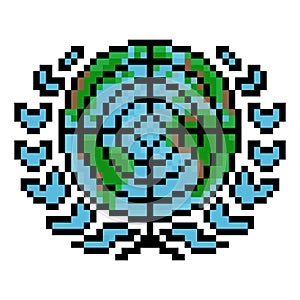 United nations logo pixel art vector images