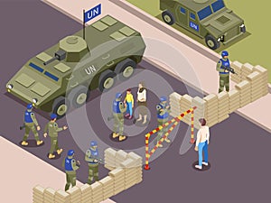 United Nations Peacekeepers Isometric Composition