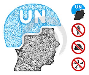 United Nations Soldier Helmet Web Vector Mesh Illustration