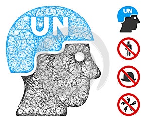 United Nations Soldier Helmet Web Vector Mesh Illustration