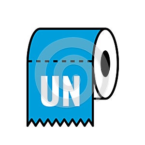 United Nations on the toilet paper. UN as weak, worthless and useless international organisation