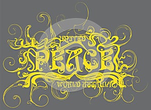 UNITED PEACE ASSURE WORLDWIDE TYPOGRAPHY TEXT GRAPHIC DESIGN