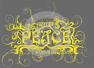 UNITED PEACE ASSURE WORLDWIDE TYPOGRAPHY TEXT GRAPHIC DESIGN photo