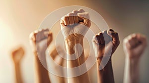 The united raised fists.AI generated image