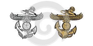 United State Marine Corps Eagle Globe and Anchor ega design illustration