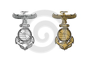 United State Marine Corps Eagle Globe and Anchor ega design illustration