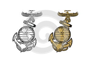 United State Marine Corps Eagle Globe and Anchor ega design illustration