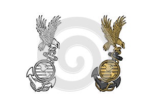 United State Marine Corps Eagle Globe and Anchor ega design illustration