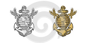 United State Marine Corps Eagle Globe and Anchor ega design illustration