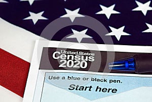 United States 2020 census form