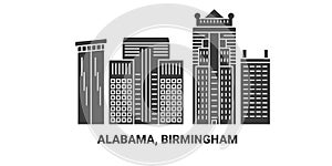 United States, Alabama, Birmingham travel landmark vector illustration