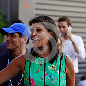 United States Ambassador to the United Nations Nikki Haley attends 2018 US Open day session at USTA National Tennis Center