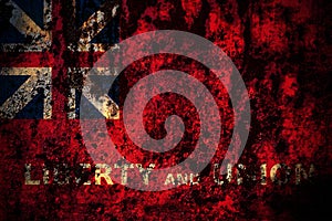 United States of America, America, US, USA, American, Taunton, Massachusetts flag on grunge metal background texture with