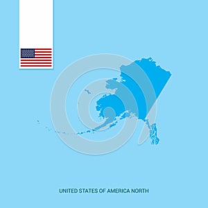 United States of America Country Map with Flag over Blue background