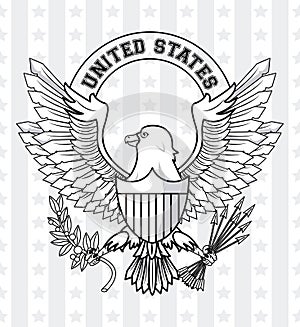 United States of America emblem in black and white