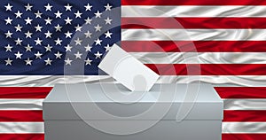 United States of America flag ballotbox voting , election concept photo