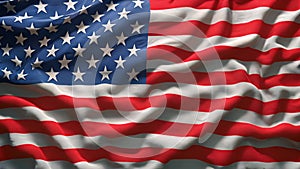 United States of America flag. Image of the american flag flying in the wind. U.S. flag of America background Copy space