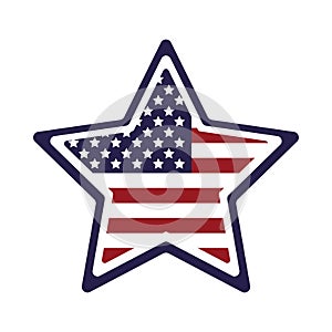 United states of america flag in star emblem