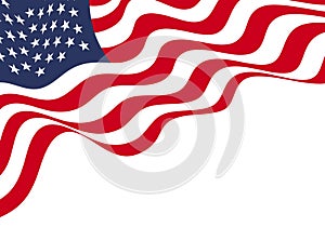 United States of America flag wave flying on white background vector