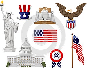 United states of america icon set