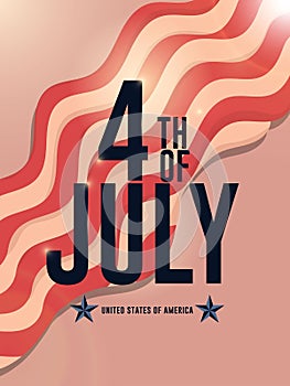 United States of America Independence Day 4th of July Holiday concept. Poster Label design vector illustration.