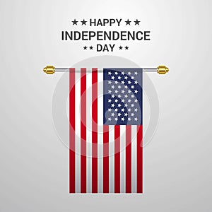 United States of America Independence day hanging flag background