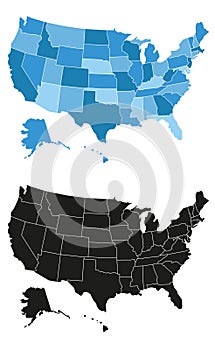 United states of america map illustration