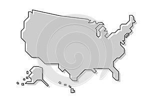 United States of America map . Modern simple line style . Vector