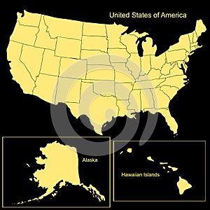 United states of america map. vector illustration