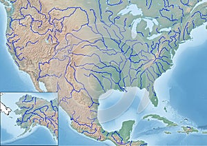 The United States of America and Maxico Illustration with the main rivers