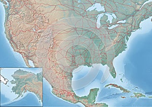 The United States of America and Maxico Illustration with railroads