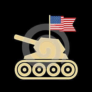 United states of America and military vehicle and battle tank