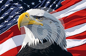 united states of america patriotic symbols american flag and eagle celebrating Independence Day 4th july