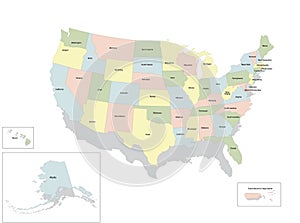 United states of America political map