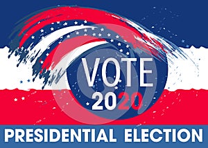 United States of America Presidential Election. Modern banner Vote 2020 USA dynamic design elements for a flyer, presentations,