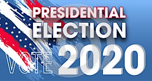 United States of America Presidential Election. Vote 2020 USA. Colorful modern abstract banner color of national flag. Dynamic