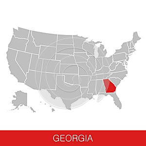 United States of America with the State of Georgia selected. Map of the USA