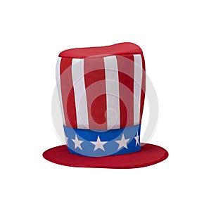 United States of America USA Flag and hat with Fireworks Background For 4th of July. Celebrating Independence Day. Eps10 vector