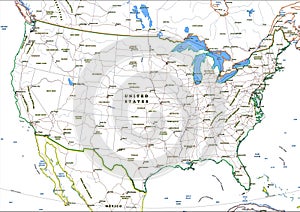 United States of America USA locations navigation map