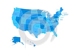 United States of America USA Regions Map with Editable Outline Illustration